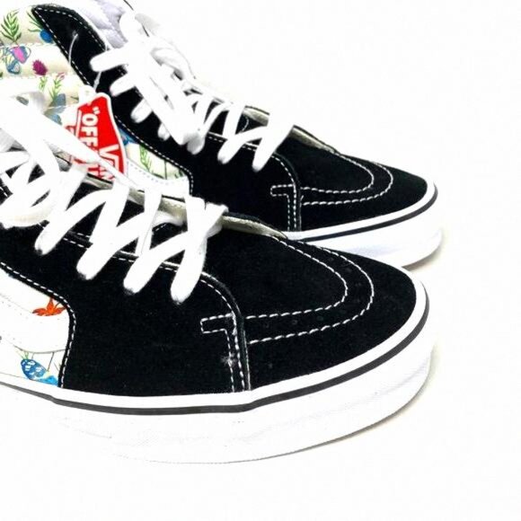 💖MEGA SALE💖VANS SK8-HI Men Butterfly Floral Black White VN0A5HXVUC0 Canvas - Picture 8 of 11